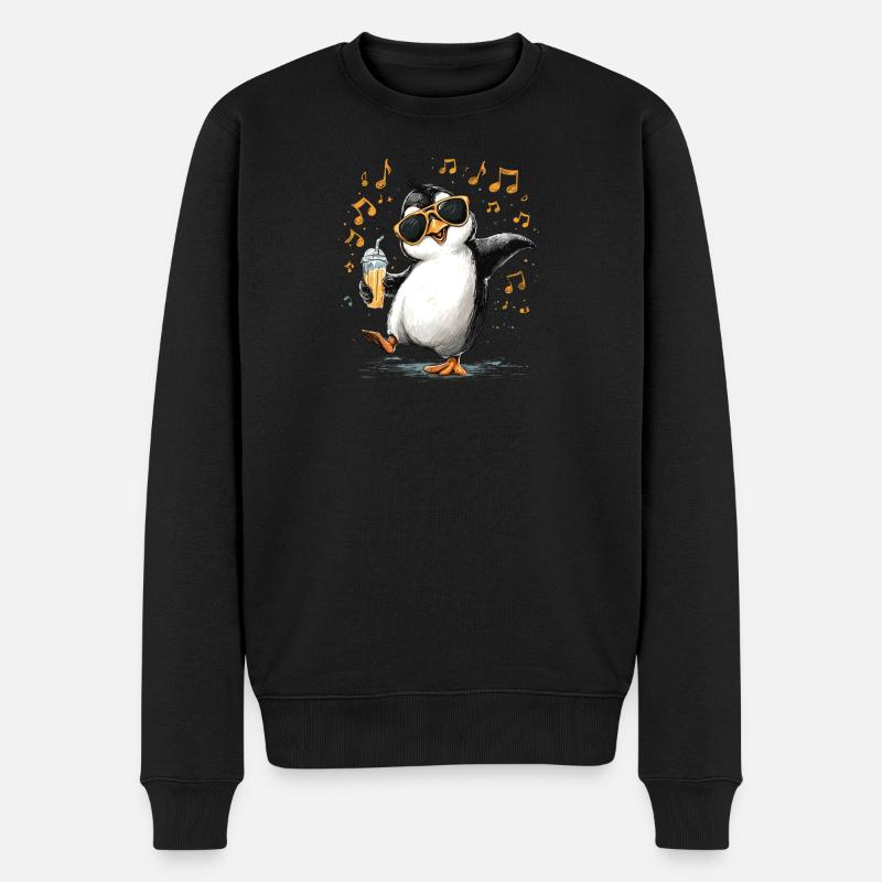 Pingouin d’été avec lunettes de soleil - Pull Premium bio Homme - noir
