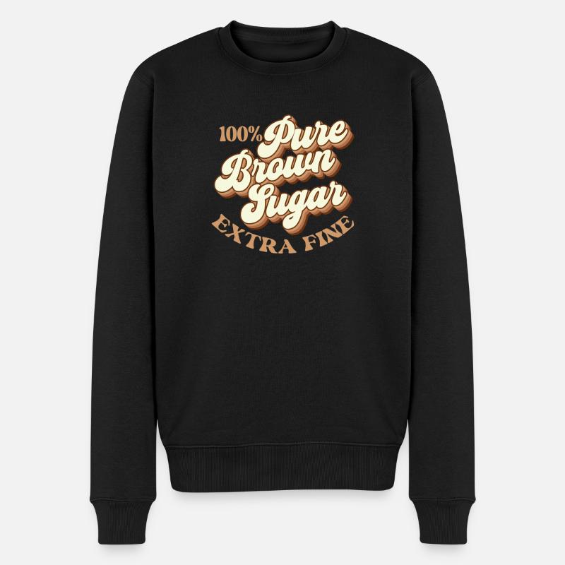 Cassonade 100 % pure – Mélanine Magic - Pull Premium bio Homme - noir