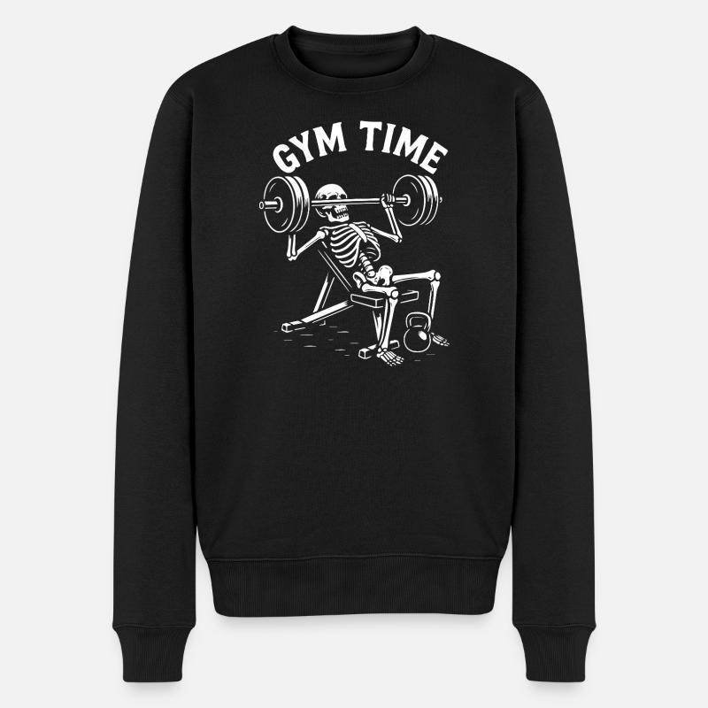 Gym Time Skeleton Lifter - Männer Premium Bio Pullover - Schwarz