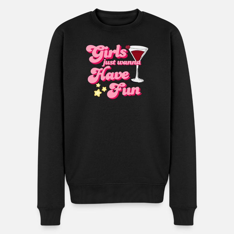 GIRLS JUST WANNA HAVE FUN - Pull Premium bio Homme - noir