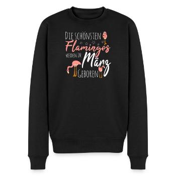 Anniversaire de mars, Flamingo disant drôle - Pull Premium bio Homme - noir - Devant - Nico (187cm)