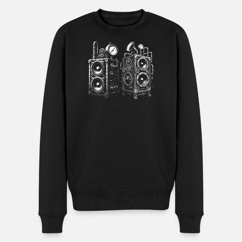 Steampunk Gear-Lautsprecher - Männer Premium Bio Pullover - Schwarz