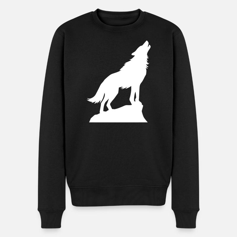Icône Loup Animal - Pull Premium bio Homme - noir