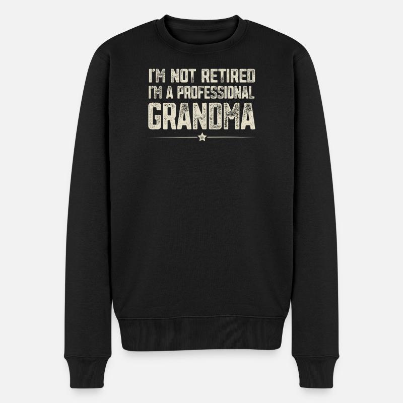 Professionelle Oma - Männer Premium Bio Pullover - Schwarz