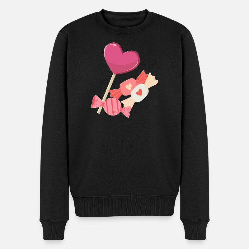 Cœurs en Bonbon - Pull Premium bio Homme - noir