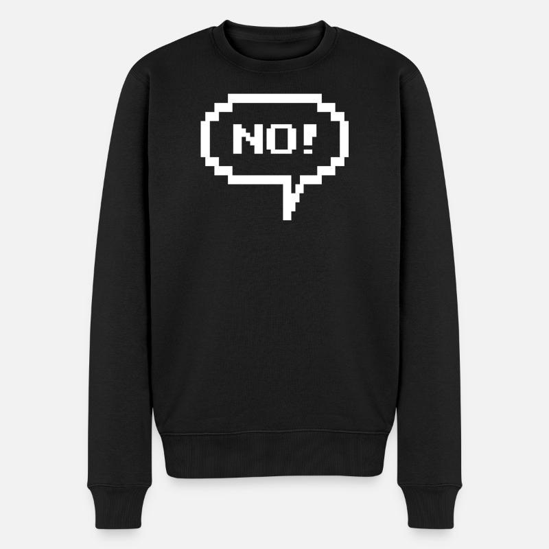 Bulle de dialogue Pixel « Non ! » - Pull Premium bio Homme - noir