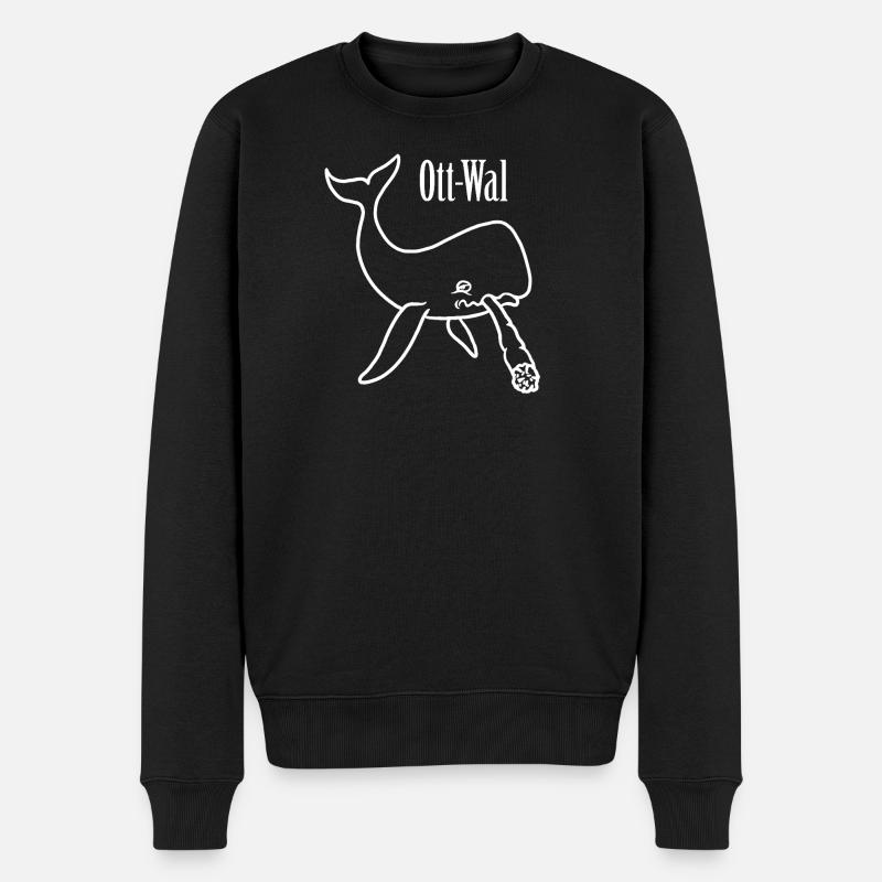 Ott-Wal Stoner Whale - Männer Premium Bio Pullover - Schwarz