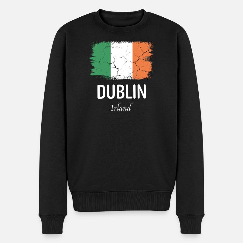 Dublin - Männer Premium Bio Pullover - Schwarz