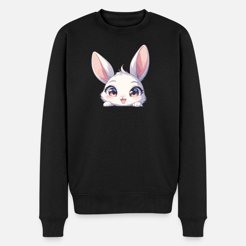 Hasen Hase - Männer Premium Bio Pullover - Schwarz