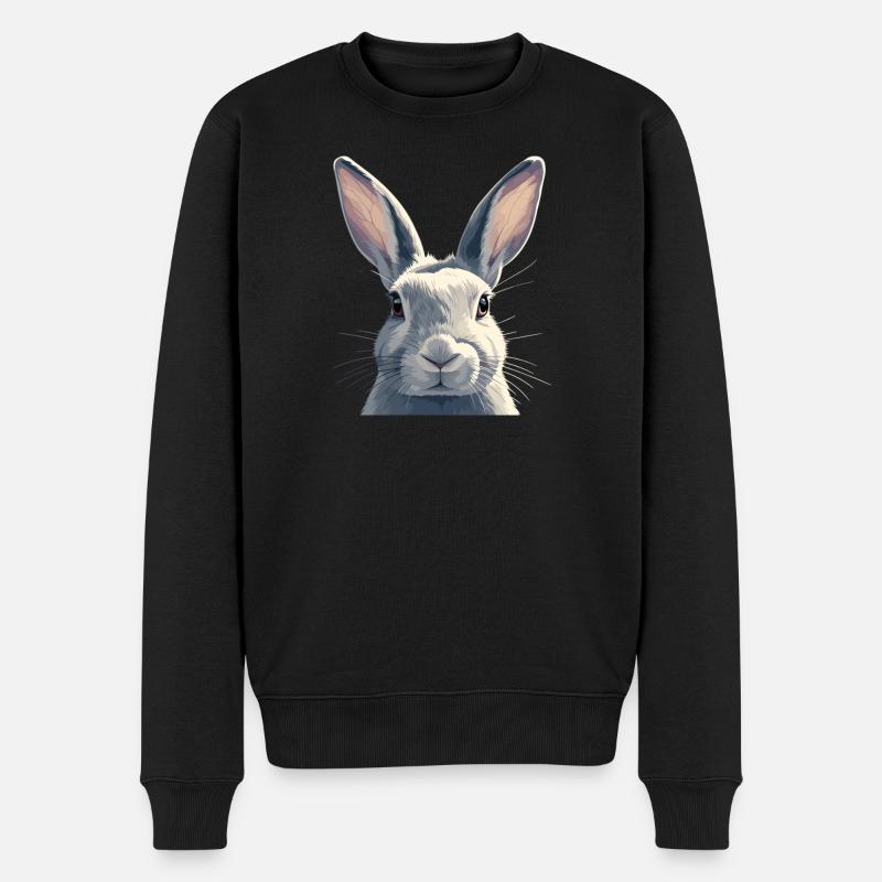 Hasen Hase - Männer Premium Bio Pullover - Schwarz