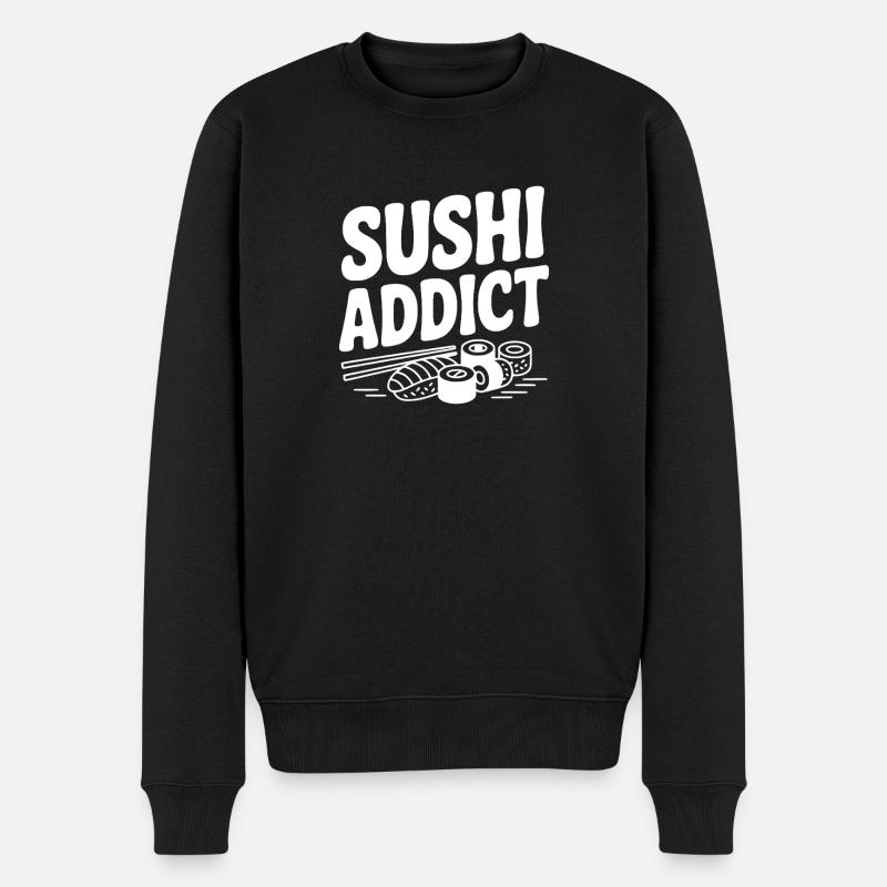 Accro aux sushis - Pull Premium bio Homme - noir