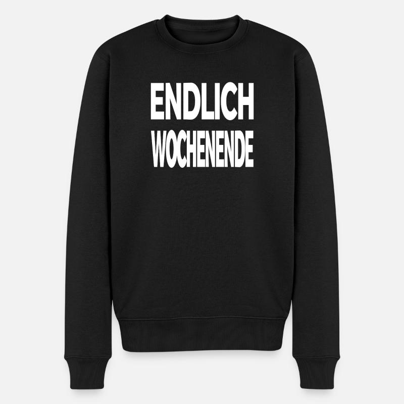 Wochenende - Männer Premium Bio Pullover - Schwarz