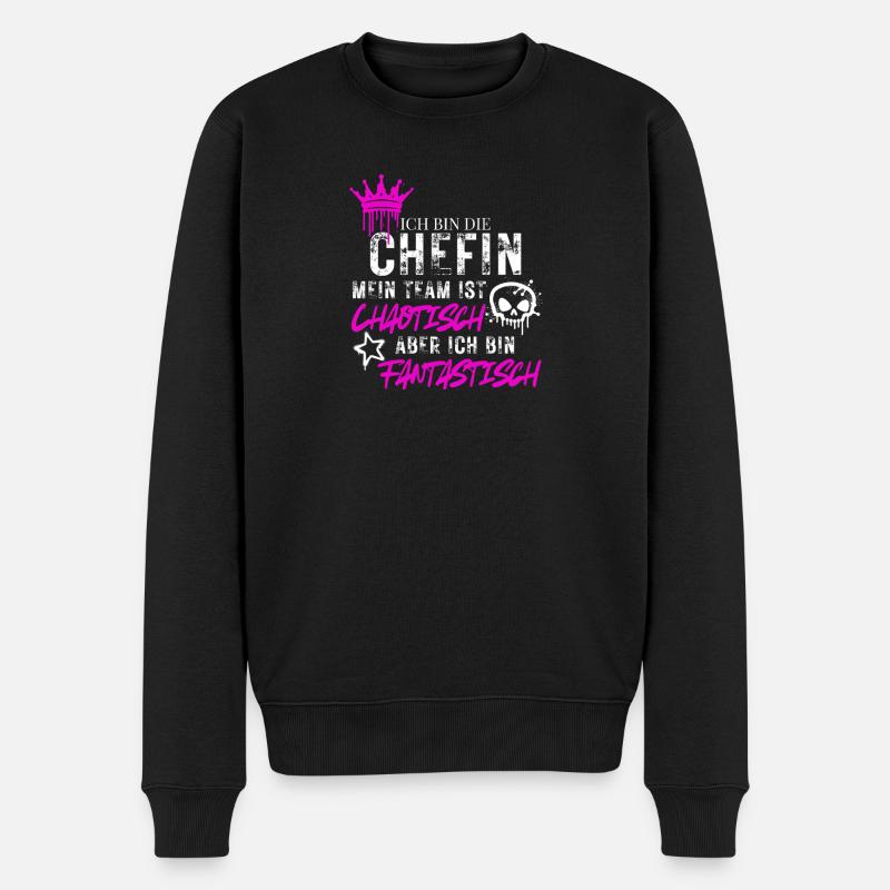 Chefin chaotisches Team fantastisch Spruch - Pull Premium bio Homme - noir