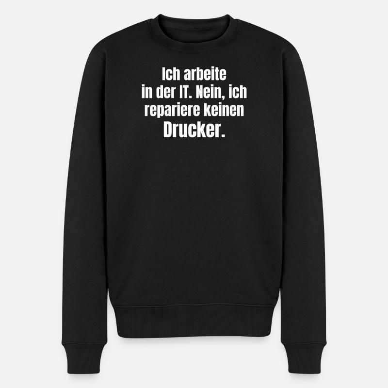 Je travaille dans l’informatique – Druckerheld - Pull Premium bio Homme - noir