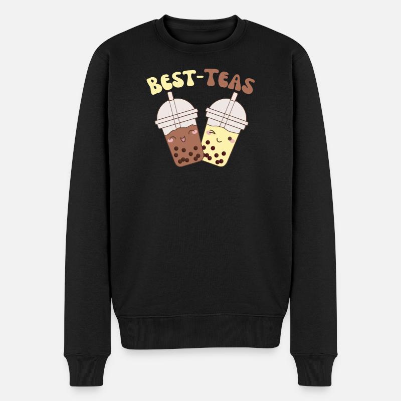 Best-Teas cute kawaii bubble tea boba tea - Männer Premium Bio Pullover - Schwarz