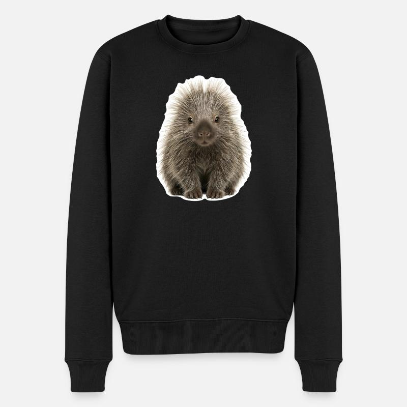 Putziges Stachelschwein - Niedlich - Männer Premium Bio Pullover - Schwarz