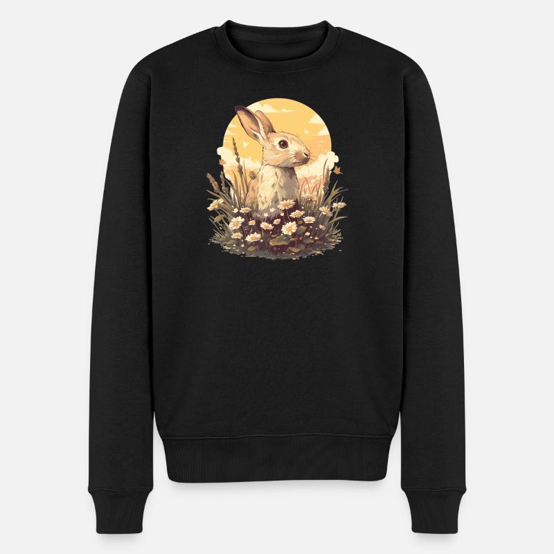 Hasen Hase - Männer Premium Bio Pullover - Schwarz