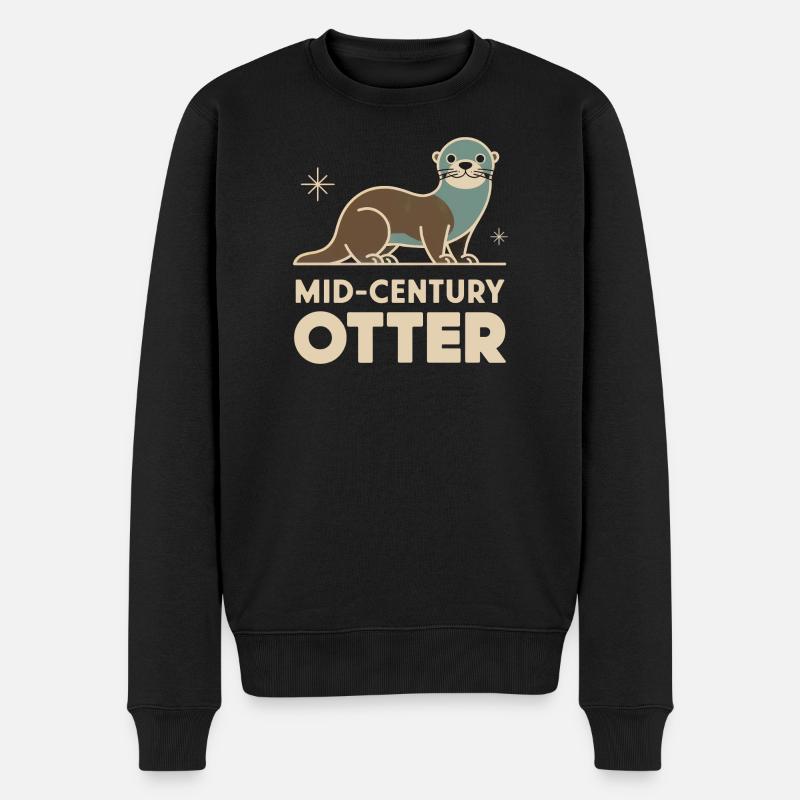 Mid-Century Otter - Männer Premium Bio Pullover - Schwarz