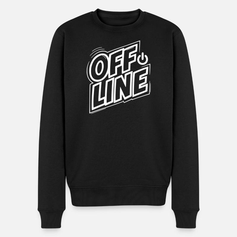 Mode hors ligne rétro - Pull Premium bio Homme - noir