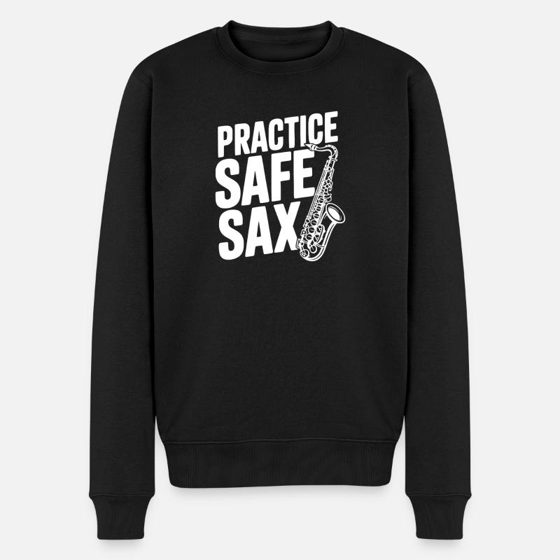 Pratique le saxophone sûr - Pull Premium bio Homme - noir