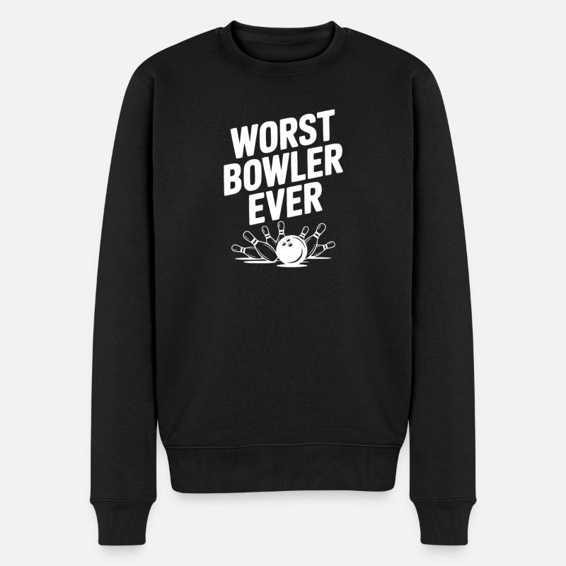 Schlechtester Bowler aller Zeiten - Männer Premium Bio Pullover - Schwarz