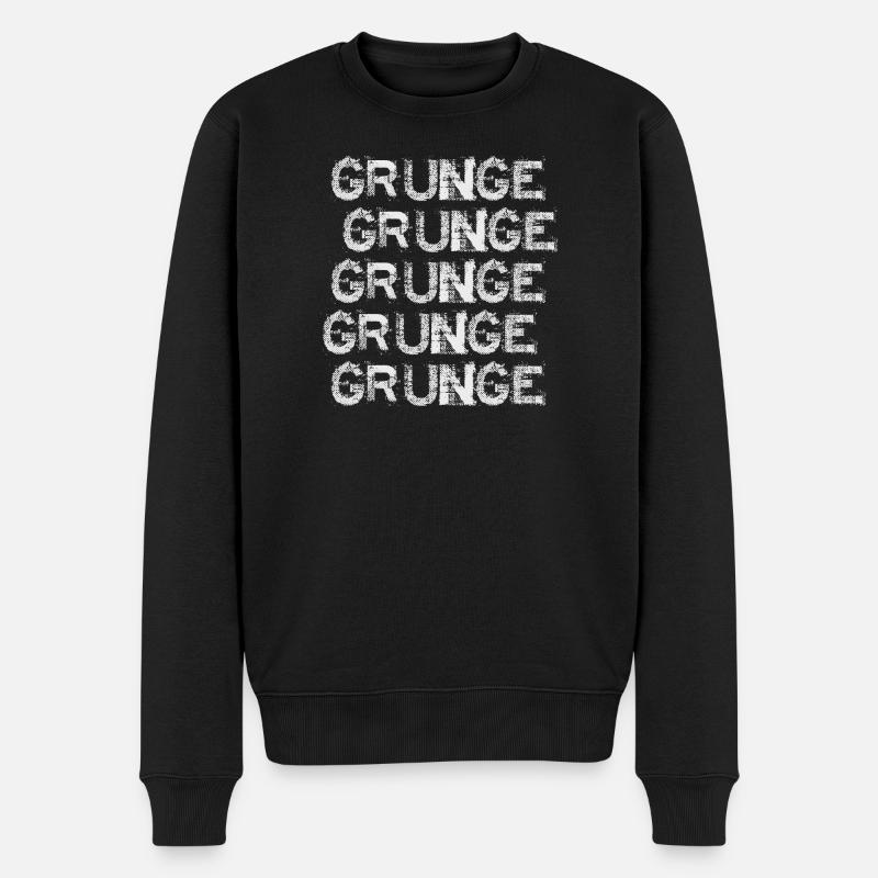Grunge-Wiederholungstextur - Männer Premium Bio Pullover - Schwarz
