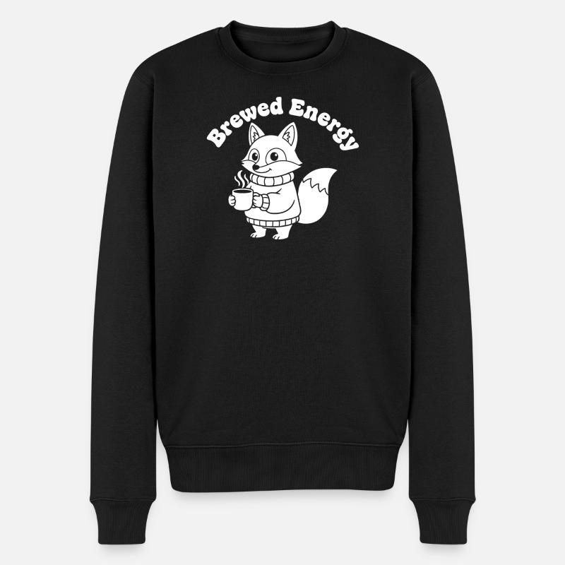 Modèle de pull Coffee Fox - Pull Premium bio Homme - noir