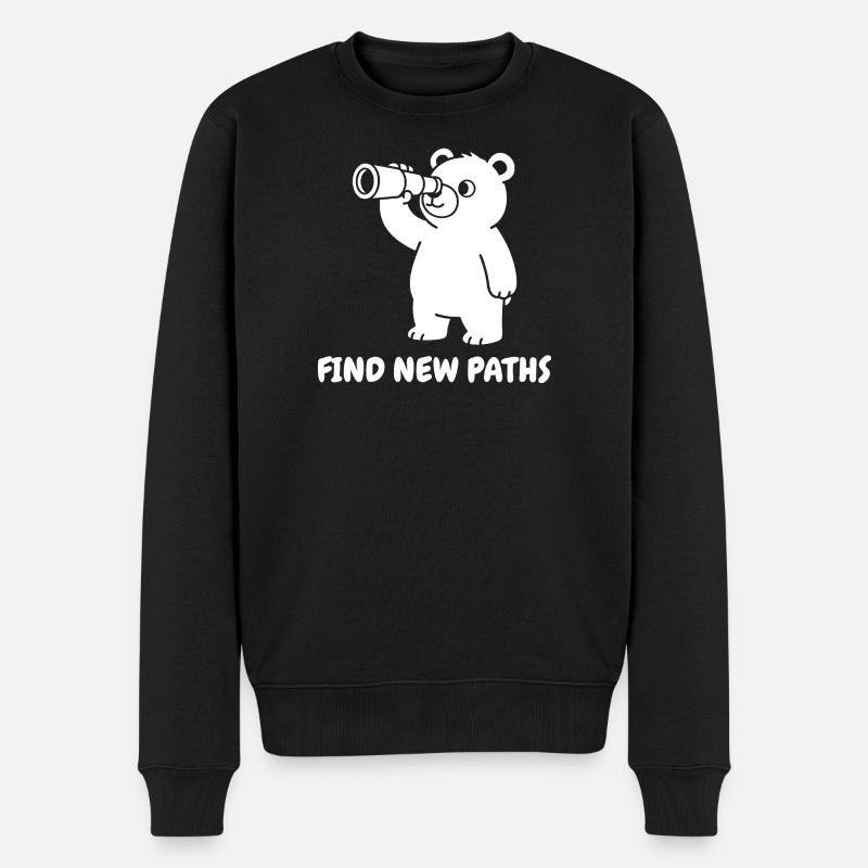 Bear avec télescope – Nouveaux chemins - Pull Premium bio Homme - noir