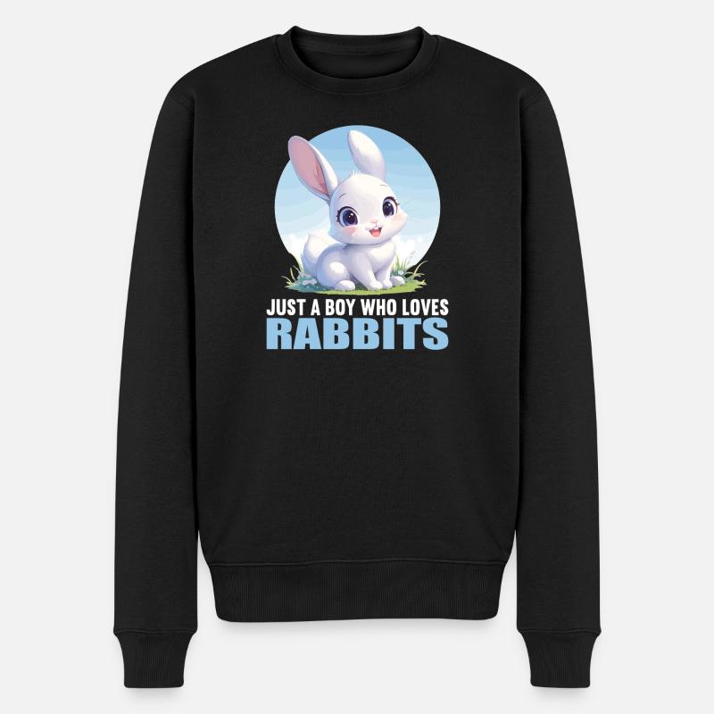 Hasen Hase - Männer Premium Bio Pullover - Schwarz
