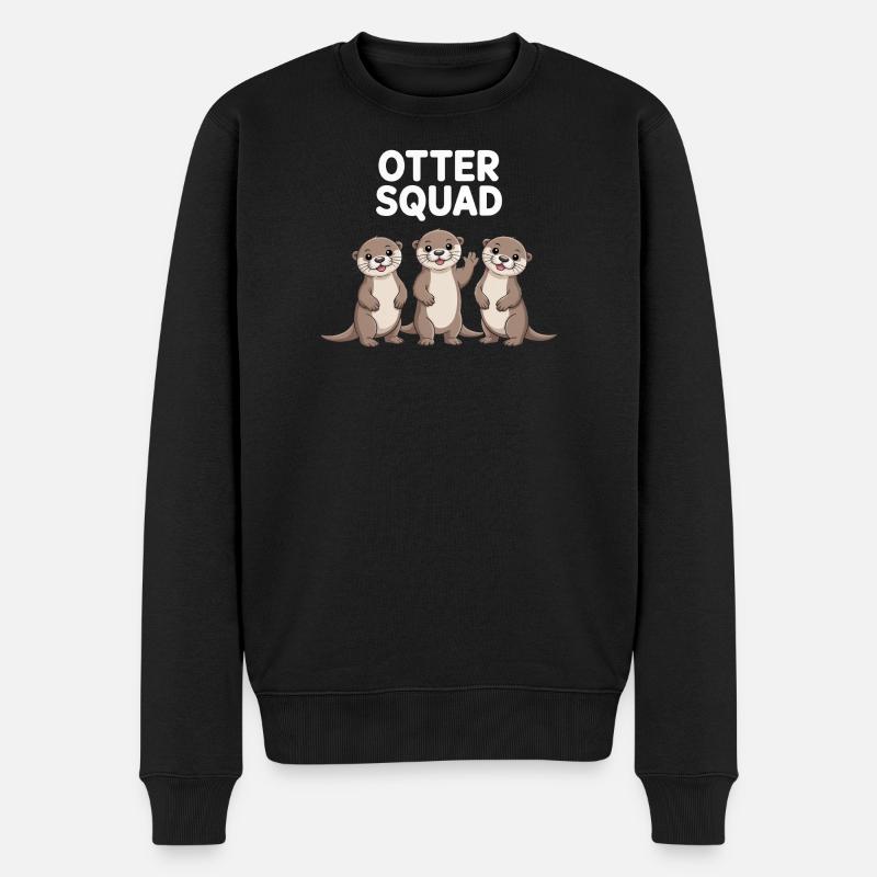 Otter Squad – Gruppen-Power - Männer Premium Bio Pullover - Schwarz