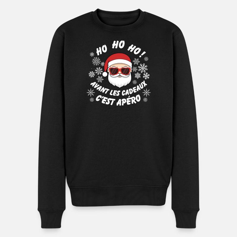 Noël Apéro Père Noël Fun - Pull Premium bio Homme - noir