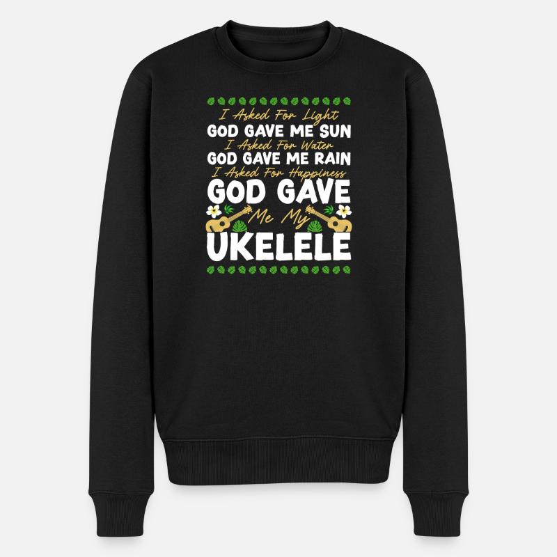 Ukulélé hawaïen que j’ai demandé - Pull Premium bio Homme - noir