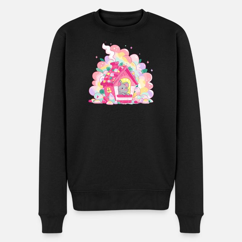 Zuckerhaus mit Maus - Männer Premium Bio Pullover - Schwarz