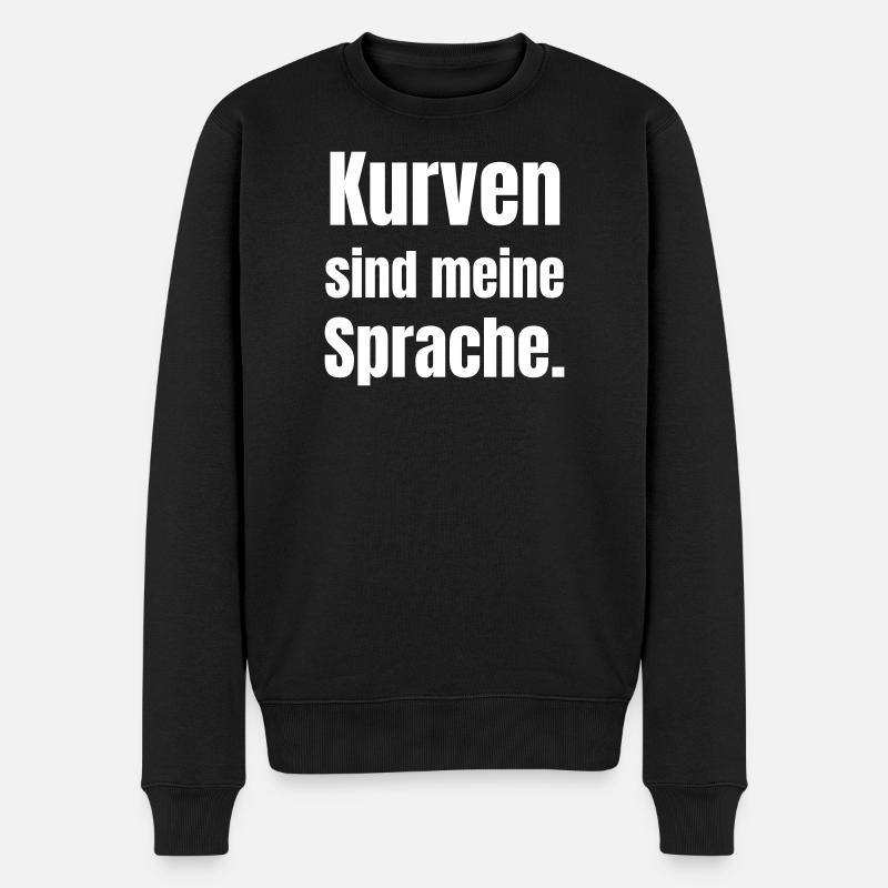 Kurven sind meine Sprache - Männer Premium Bio Pullover - Schwarz
