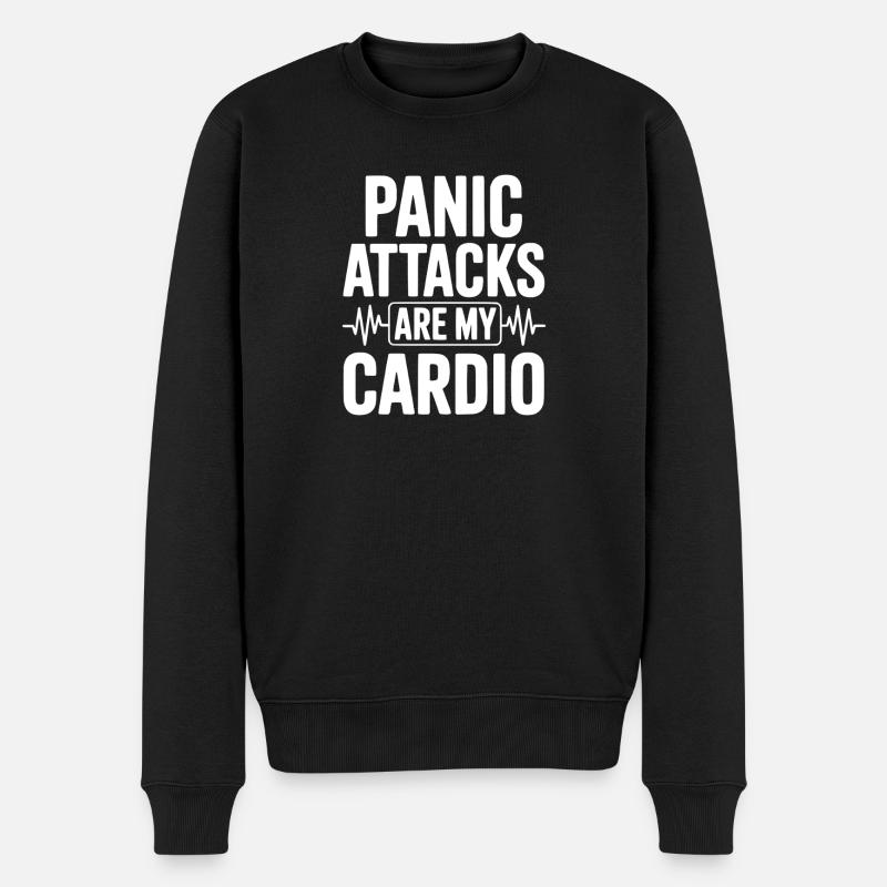Panic Attacks are my Cardio - Men's Premium Organic Jumper - black
