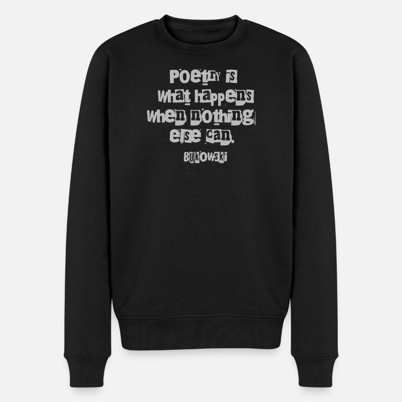 Fragmentierte Typografie-Zitat - Männer Premium Bio Pullover - Schwarz