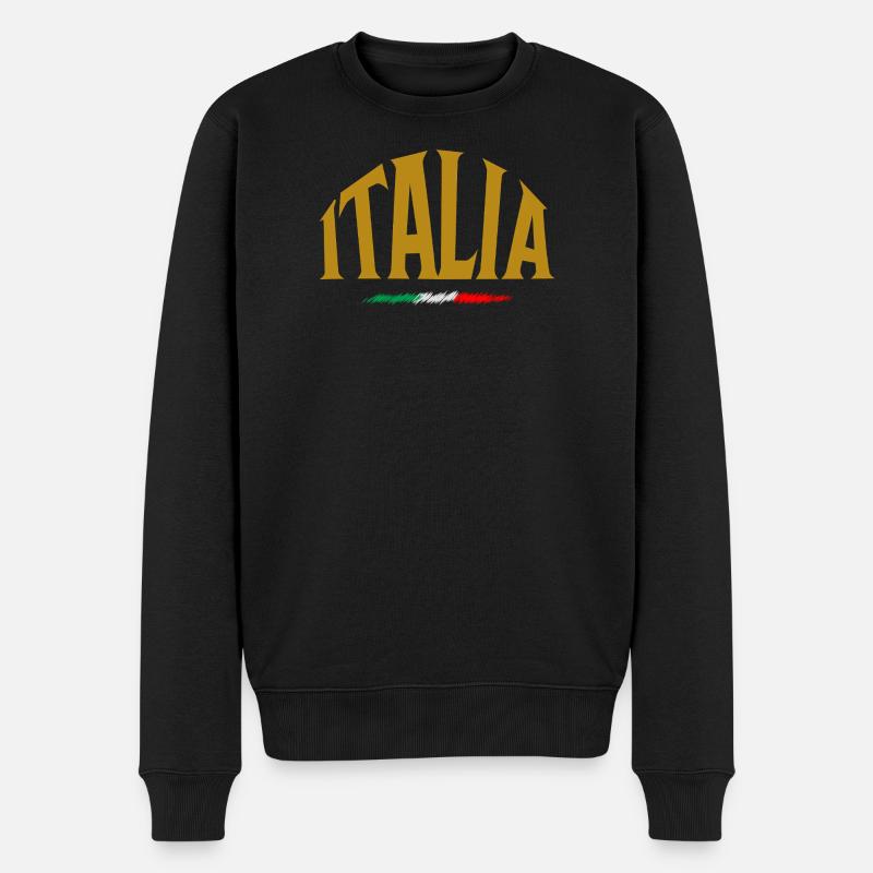 Italia - Männer Premium Bio Pullover - Schwarz