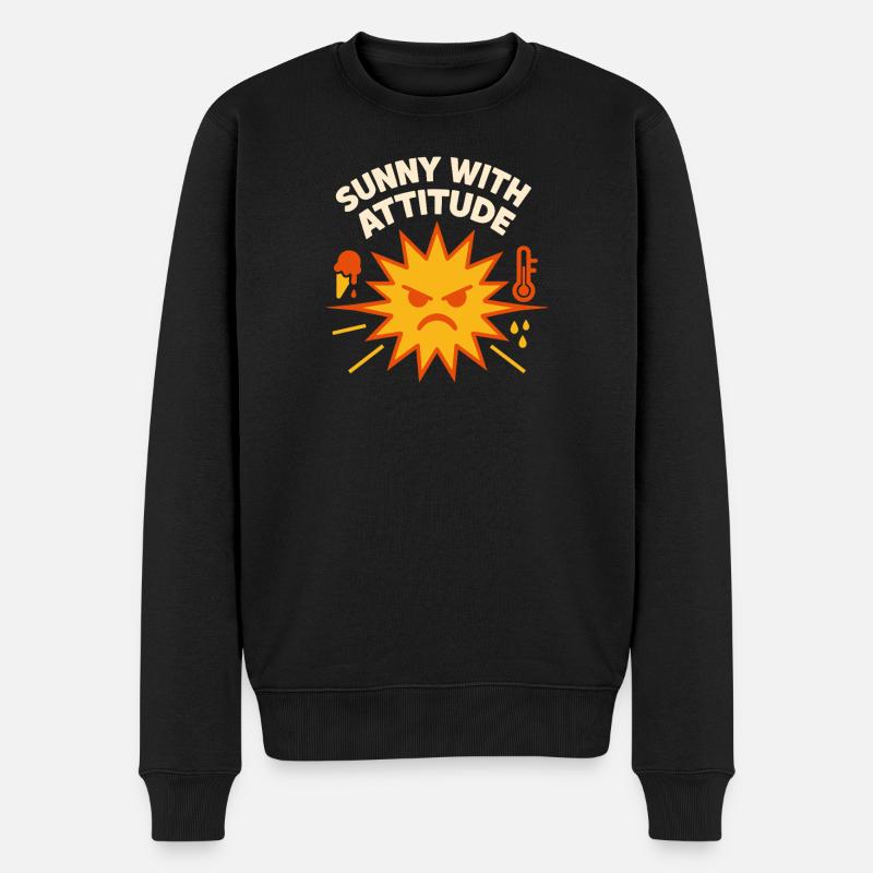 météo, drame, humour, cadeau, pluie, neige - Pull Premium bio Homme - noir