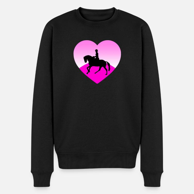 Pferde - Männer Premium Bio Pullover - Schwarz