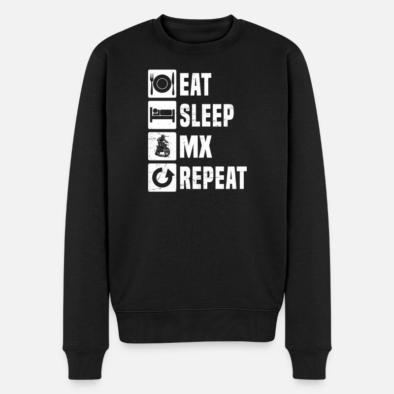 Conception motocross Power Motocross - Pull Premium bio Homme - noir