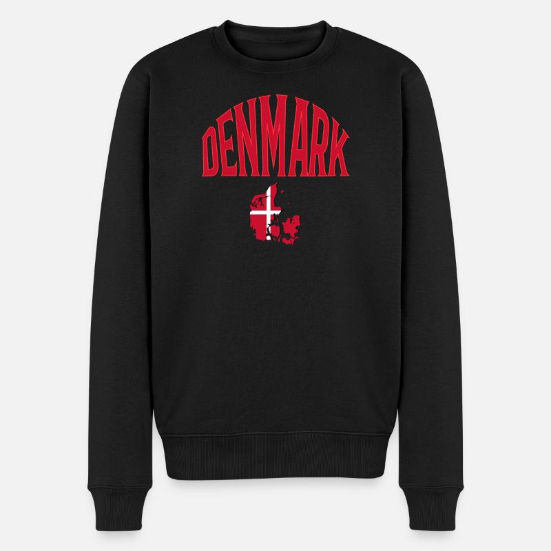 Denmark - Männer Premium Bio Pullover - Schwarz