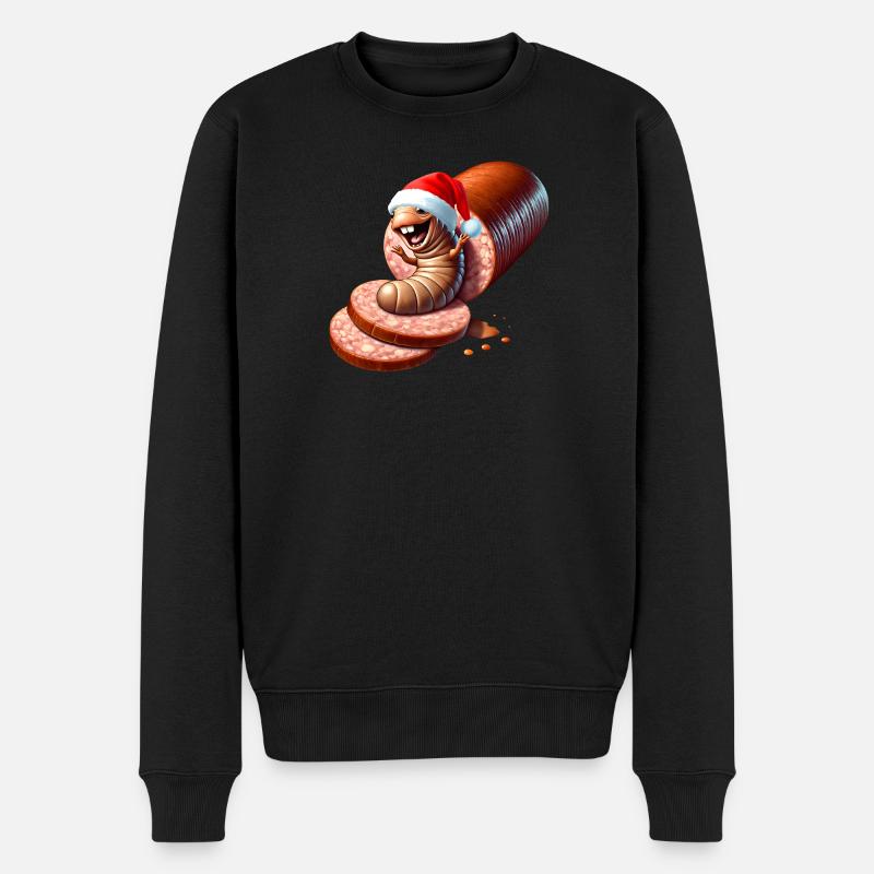 Caricature du Père Noël transformé en salami - Pull Premium bio Homme - noir