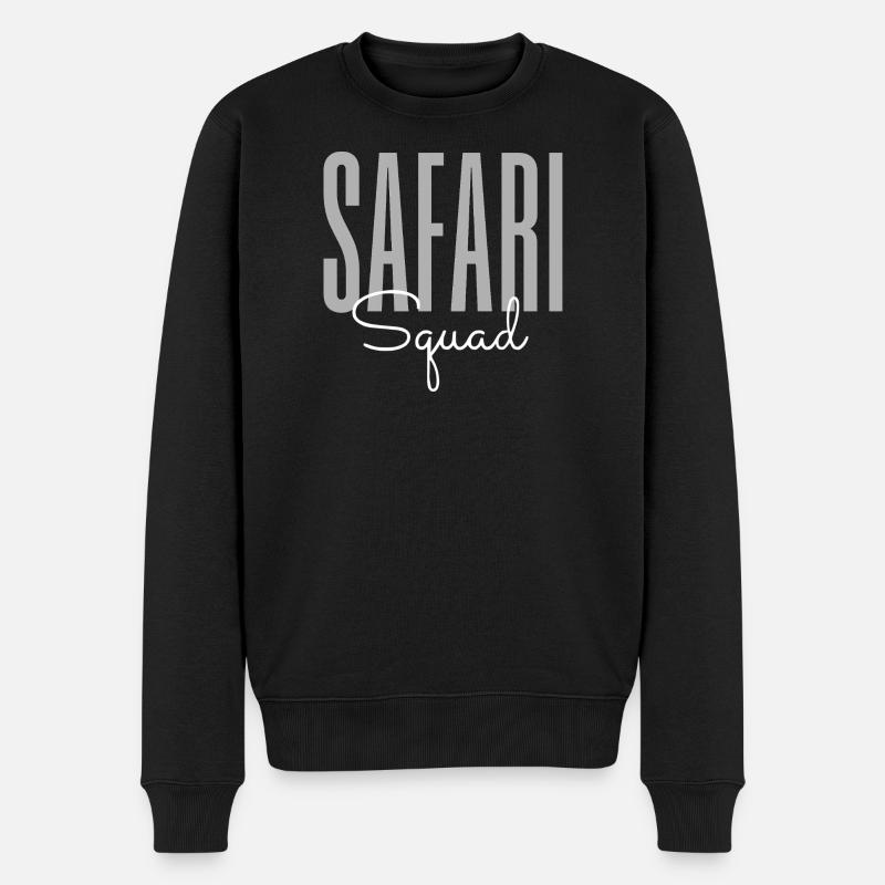 Safari Squad – Abenteuer-Wildtierreise-Entdecker - Männer Premium Bio Pullover - Schwarz