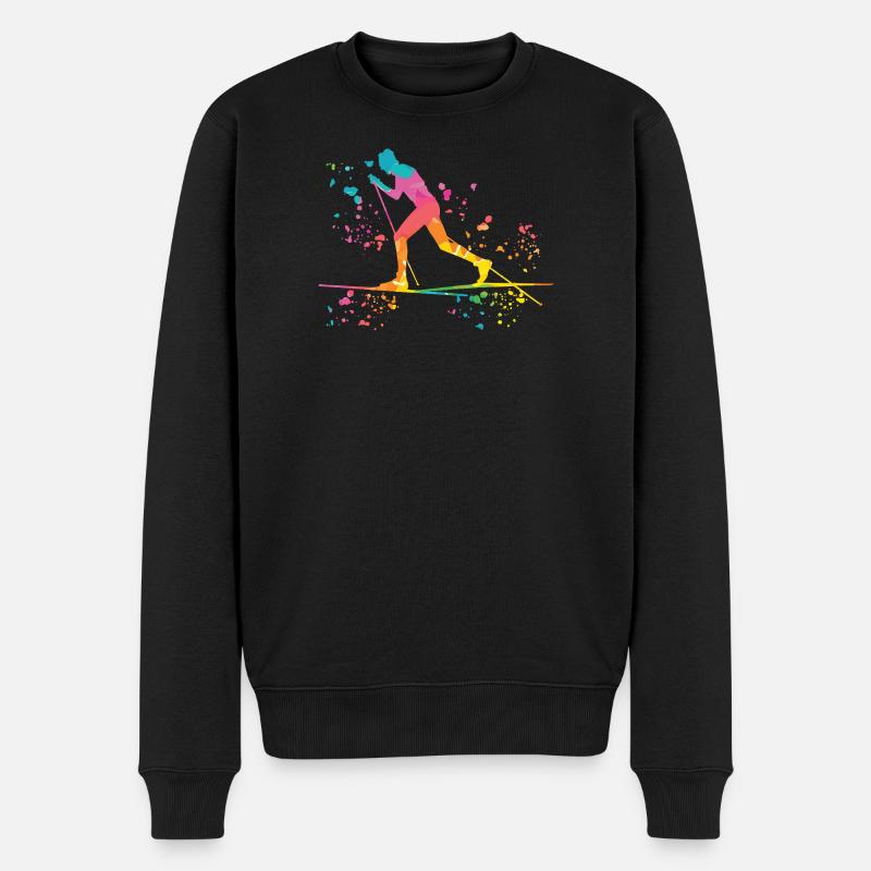 Skilangläufer Skilanglauf - Männer Premium Bio Pullover - Schwarz
