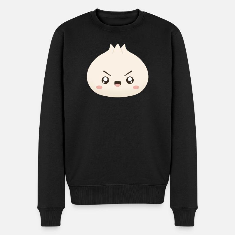 Grumpy Dumpling Cute Mascot - Men's Premium Organic Jumper - black