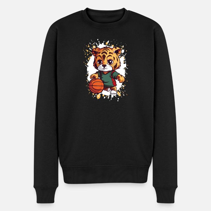 Dribbleur de basket-ball des Tigers - Pull Premium bio Homme - noir