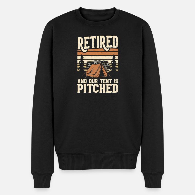 Retired Camper: Zelt Pitch - Männer Premium Bio Pullover - Schwarz