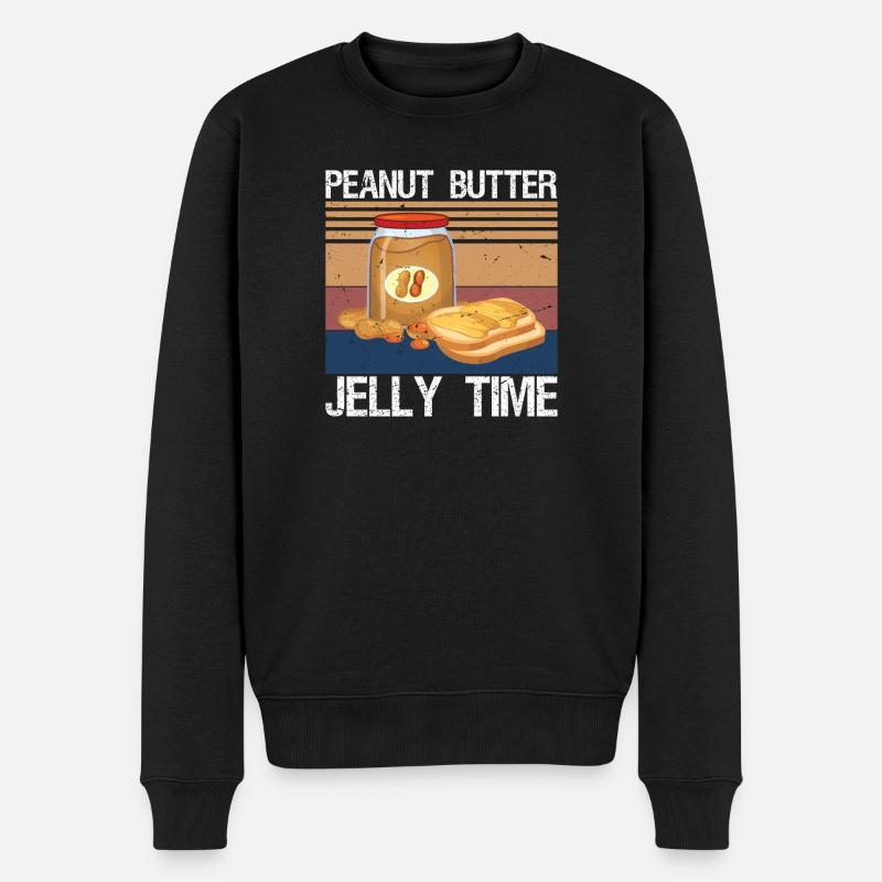 Peanut Butter Jelly Time - Männer Premium Bio Pullover - Schwarz