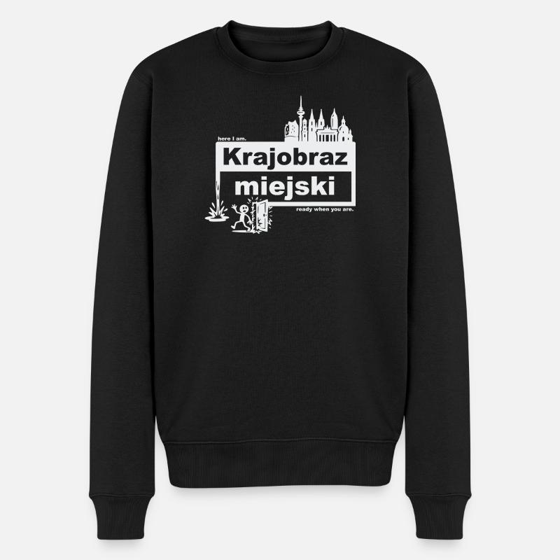 Stadtbild - polnisch - ready when you are - Männer Premium Bio Pullover - Schwarz