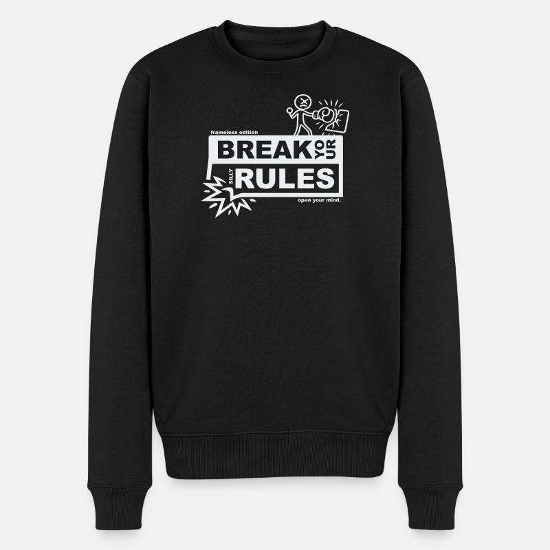 Break your silly rules - frameless edition - Männer Premium Bio Pullover - Schwarz